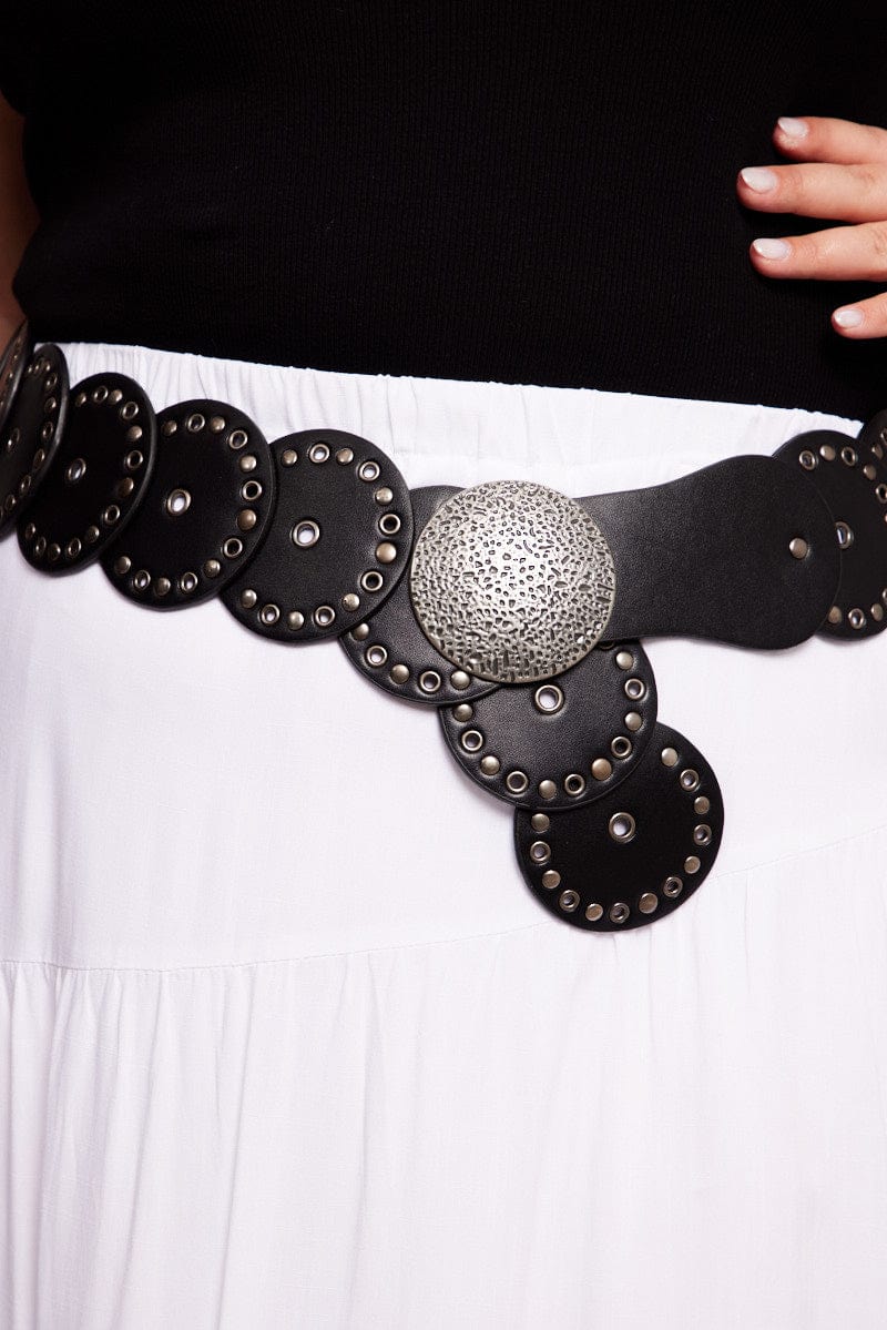 Black Disc Belt for YouandAll Fashion