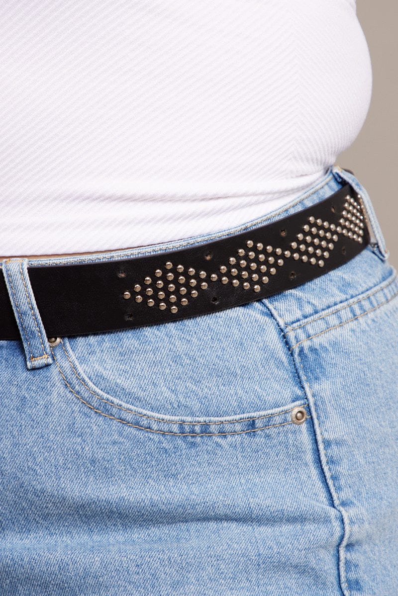 Black Studded Belt for YouandAll Fashion