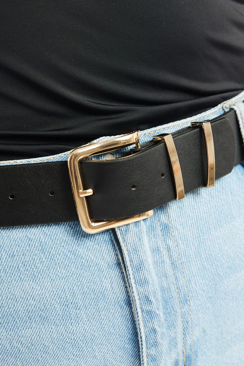 Black Square Buckle Belt for YouandAll Fashion