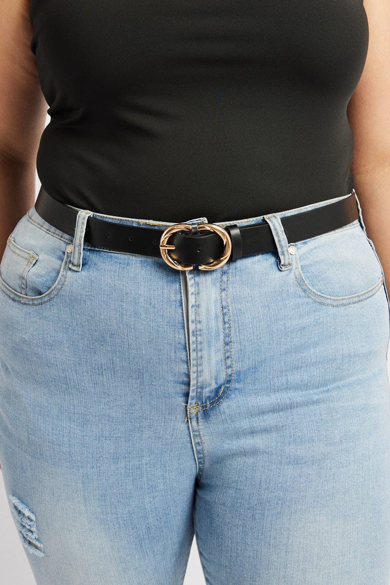 Black Twist Buckle Waist and Hip Jeans Belt for YouandAll Fashion