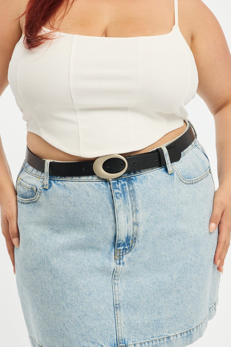 Black Oval Buckle Belt for YouandAll Fashion
