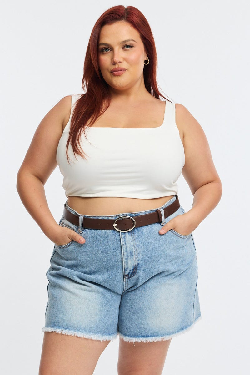 Brown Oval Buckle Belt for YouandAll Fashion