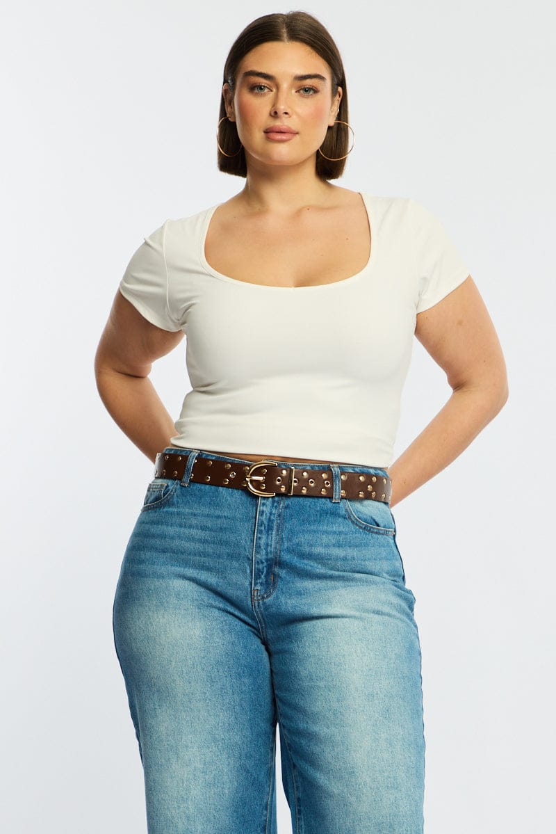 Brown Studded Belt for YouandAll Fashion