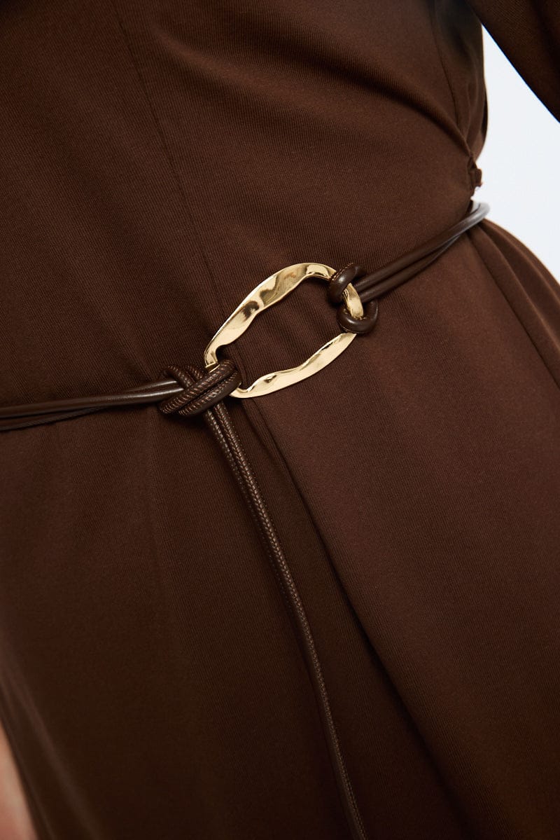 Brown Loop Detail Belt for YouandAll Fashion