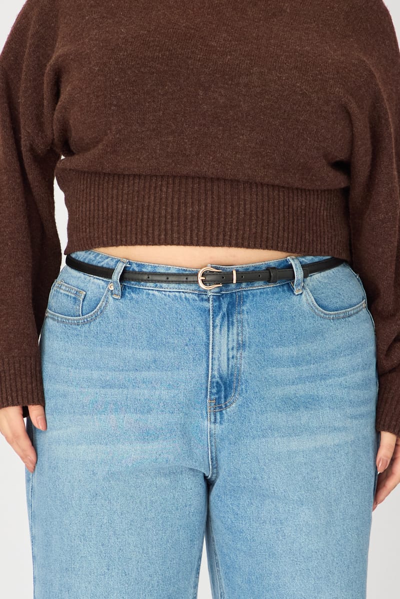Black Waist And Hip Belt With Gold Buckle for YouandAll Fashion