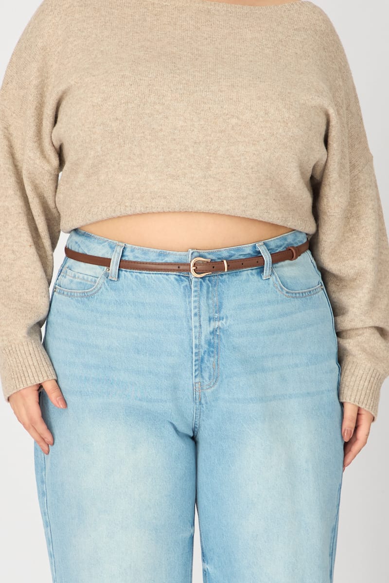 Brown Waist And Hip Belt With Gold Buckle for YouandAll Fashion