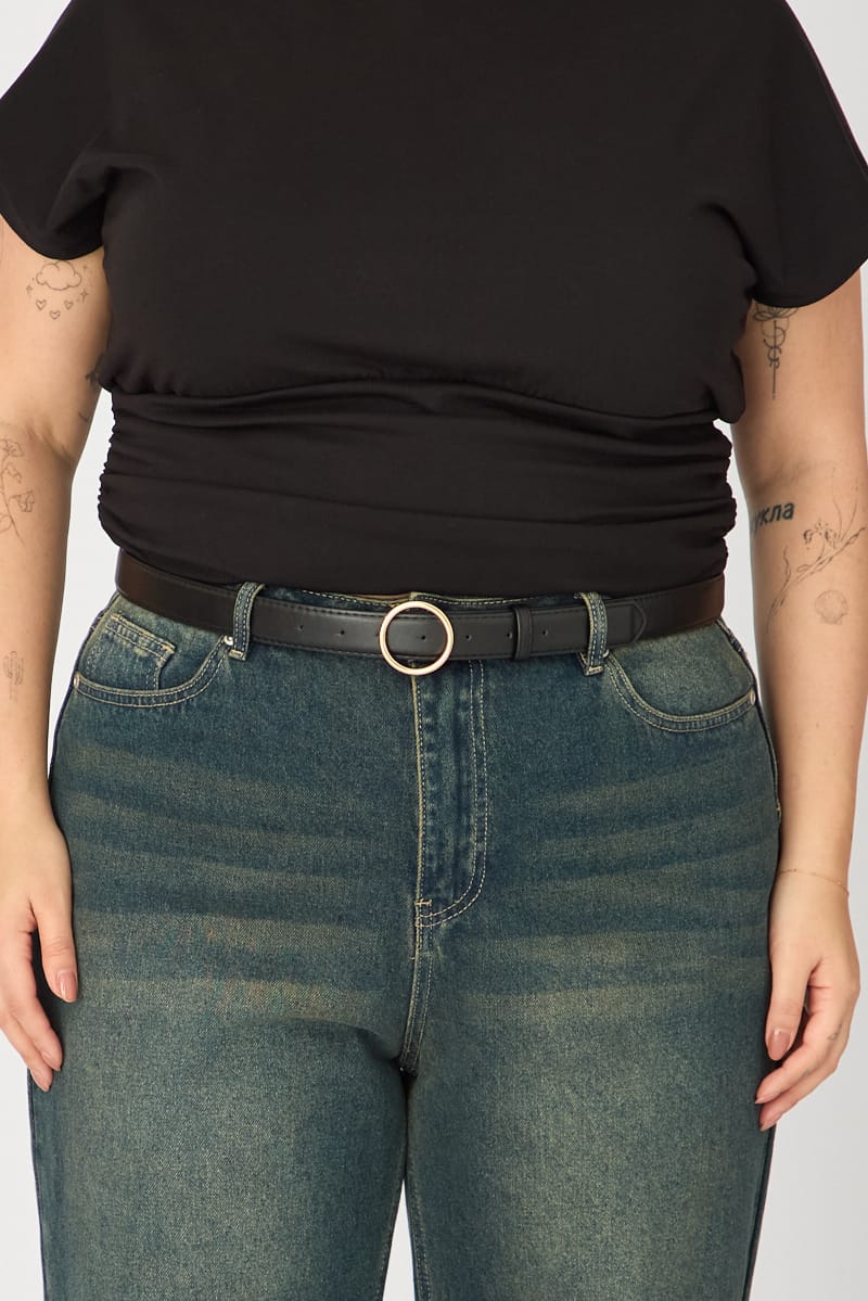 Black Circular Buckle Belt for YouandAll Fashion