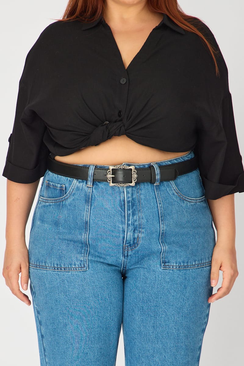 Black Vintage Buckle Belt for YouandAll Fashion
