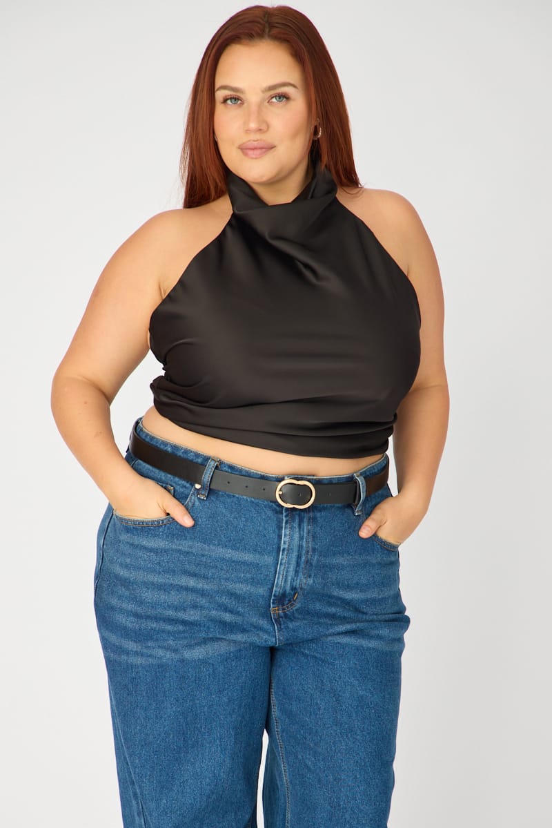 Black Waist And Hip Jeans Belt With Gold Buckle for YouandAll Fashion