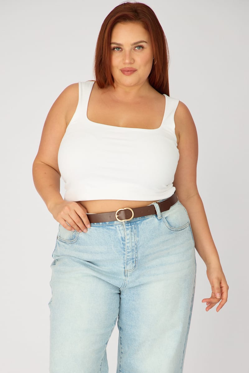 Brown Waist And Hip Jeans Belt With Gold Buckle for YouandAll Fashion