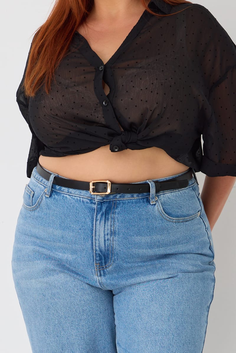 Black Square Buckle Belt for YouandAll Fashion