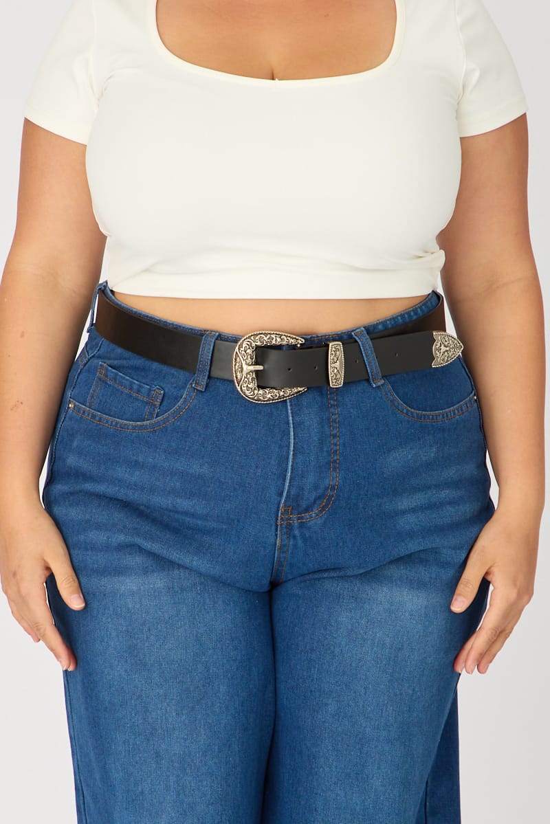 Black Western Belt for YouandAll Fashion