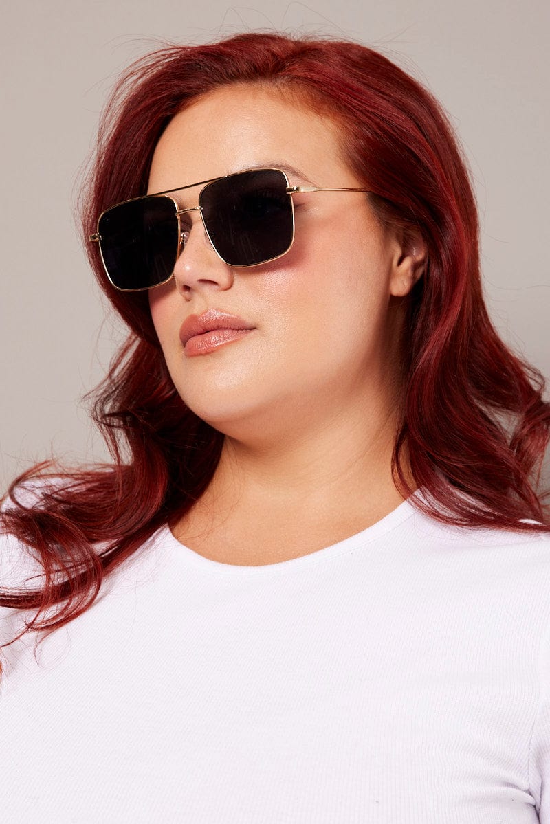 Grey Oversized Metal Frame Sunglasses for YouandAll Fashion