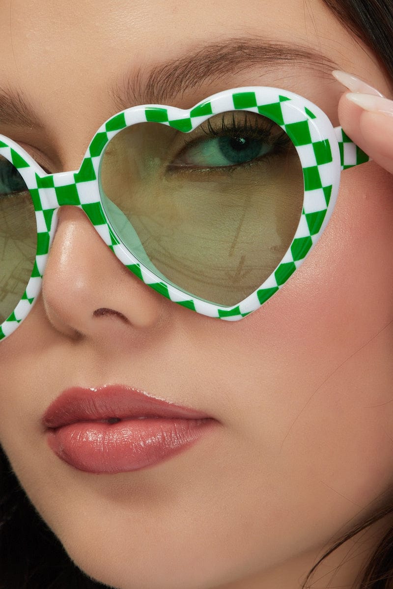 Green Heart Sunglasses for YouandAll Fashion