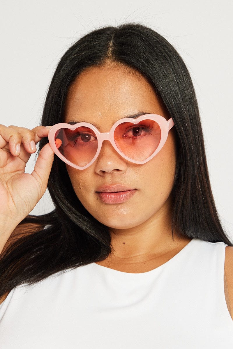 Pink Heart Sunglasses for YouandAll Fashion