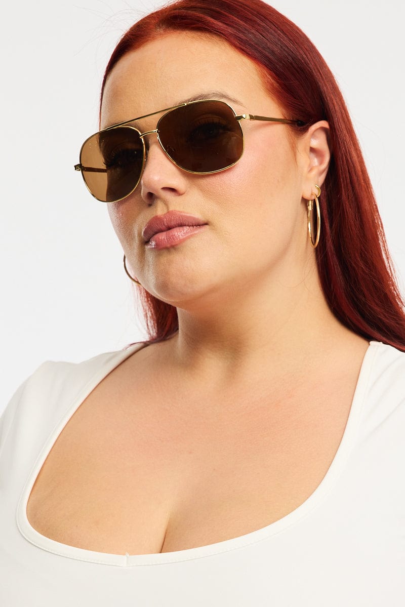 Brown Aviator Sunglasses for YouandAll Fashion
