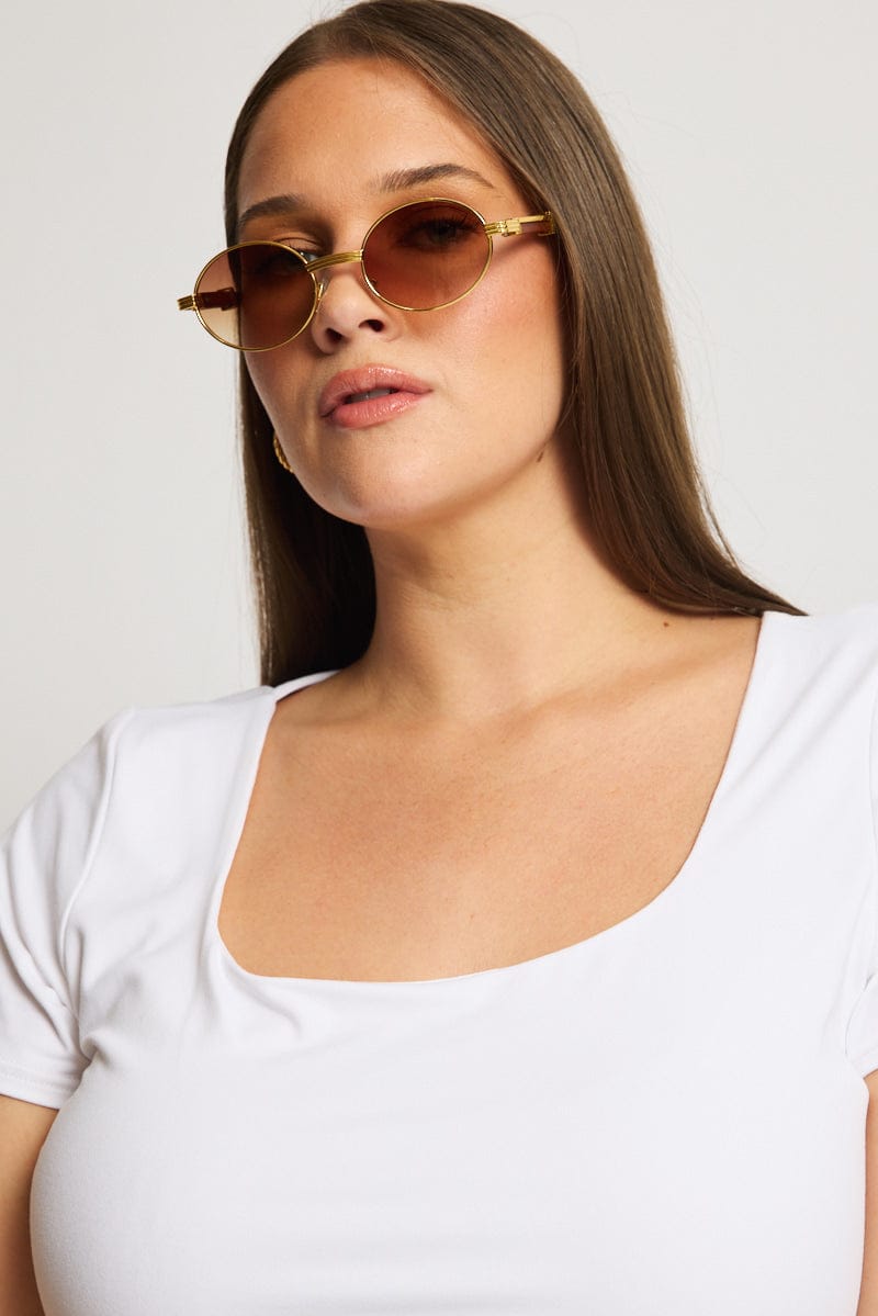 Brown Oval Sunglasses for YouandAll Fashion