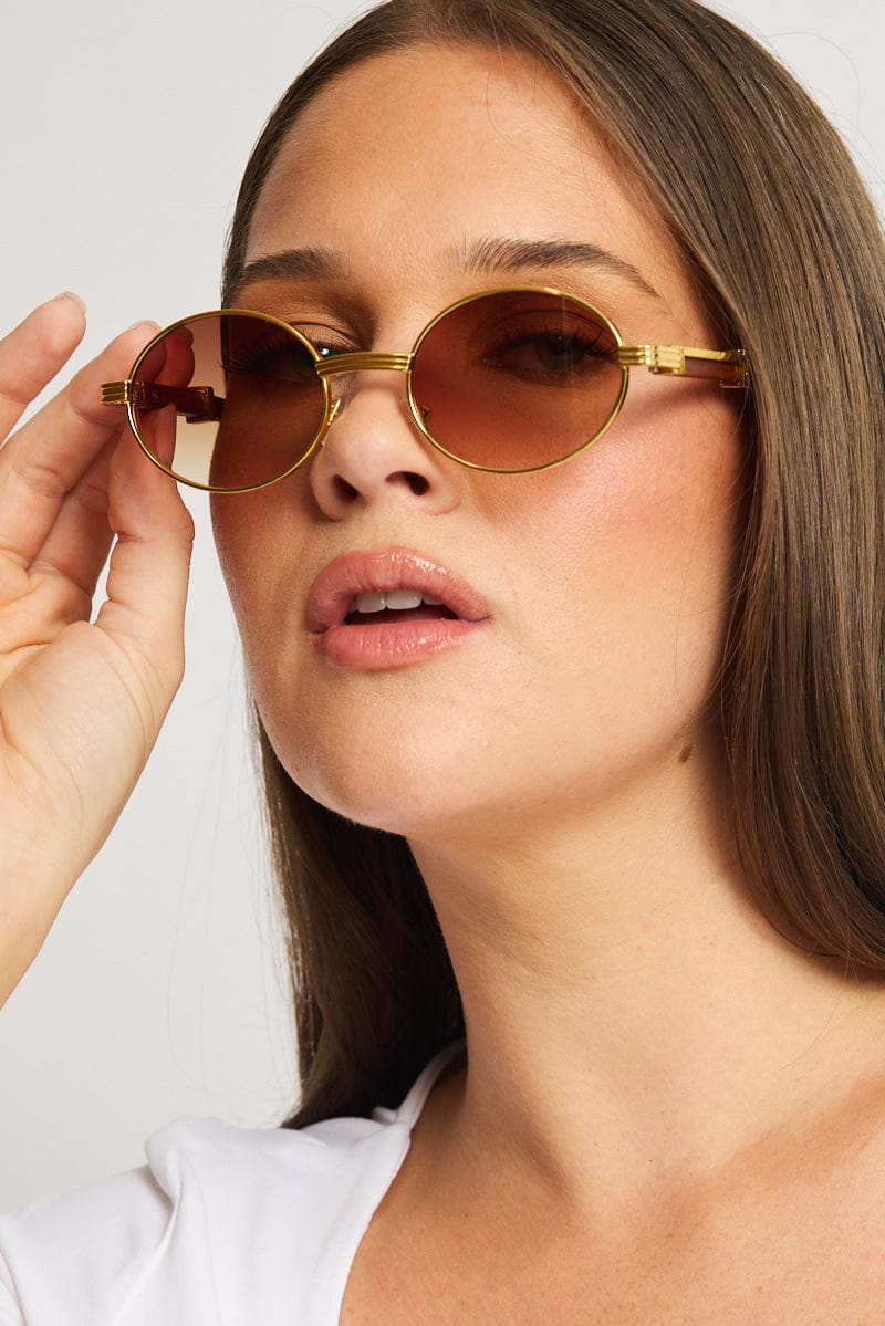 Brown Oval Sunglasses for YouandAll Fashion