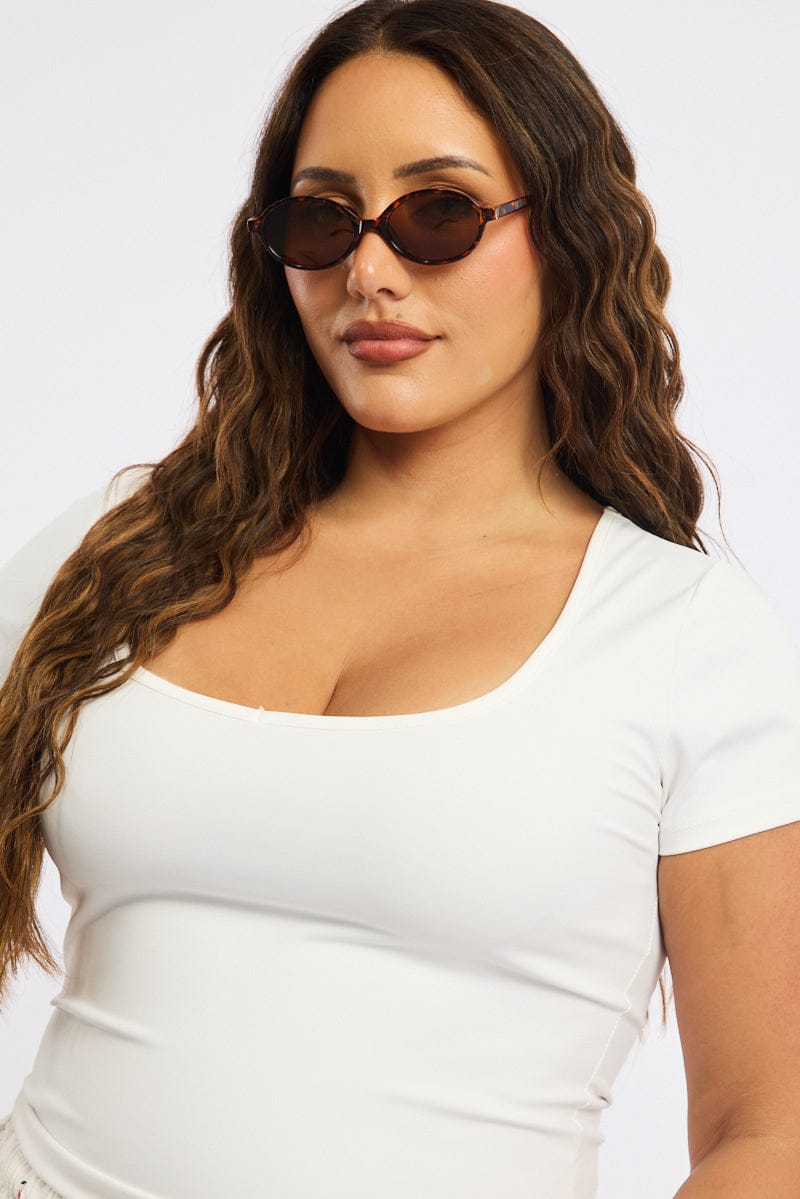 Brown Animal Print Oval Sunglasses for YouandAll Fashion