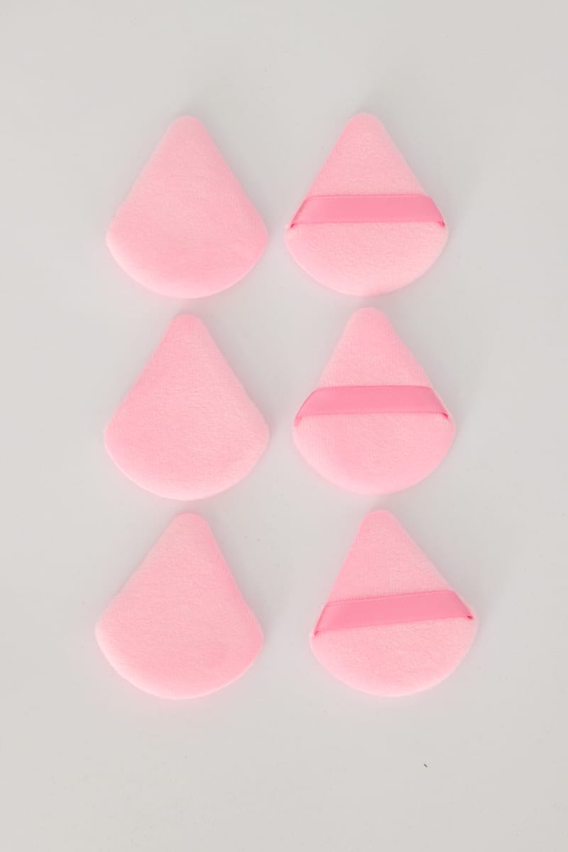 Pink 6 Pcs Triangle Makeup Sponges Powder Puff for YouandAll Fashion