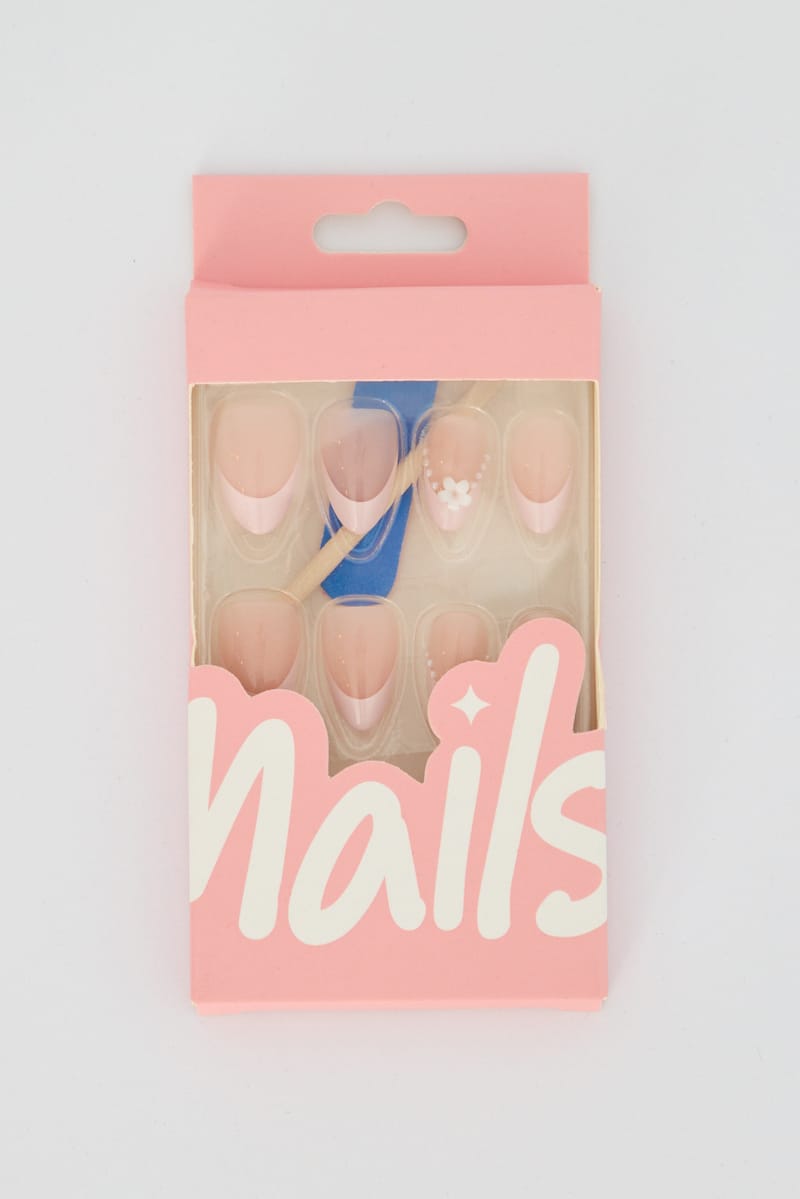 Pink 24 Pcs Press On Nails for YouandAll Fashion
