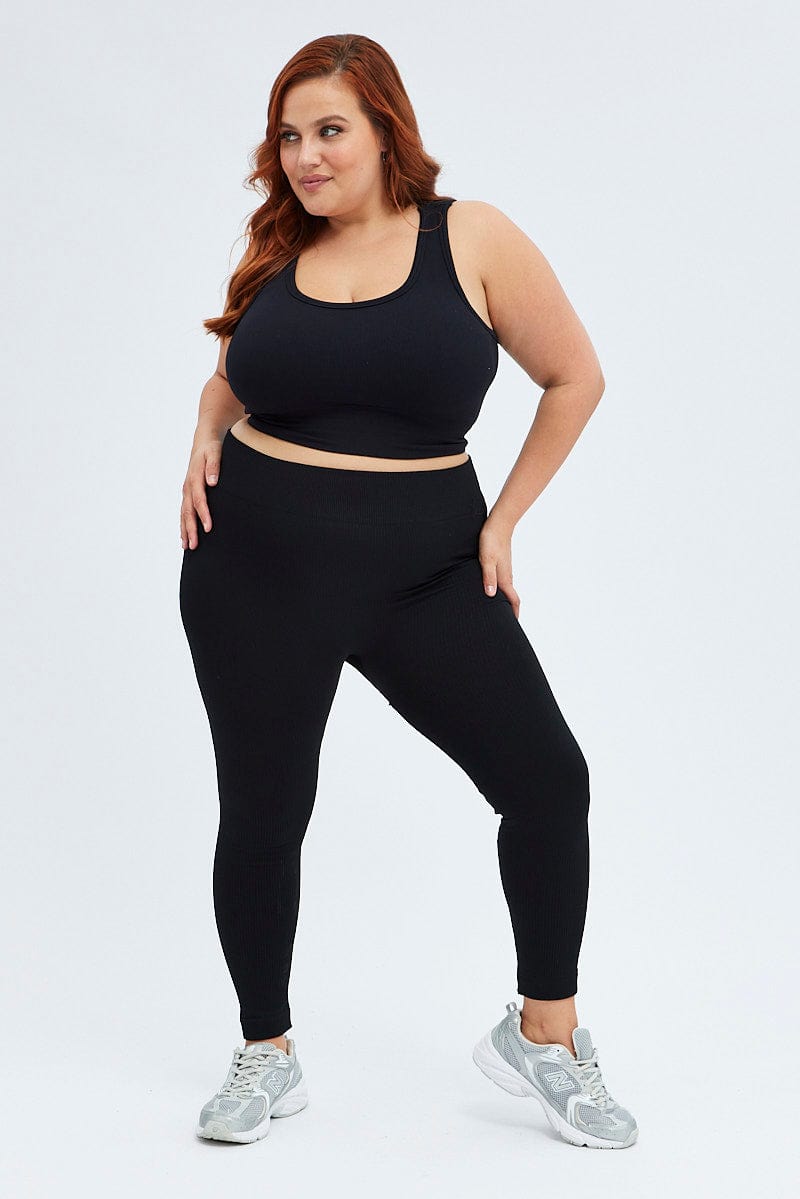 Black Fleece Leggings Seamless for YouandAll Fashion