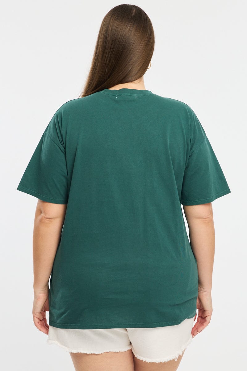 Green Oversize T-shirt Short Sleeve Crew Neck for YouandAll Fashion