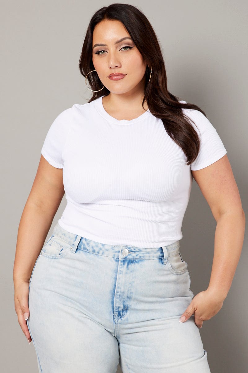 White T Shirt Short Sleeve Crew Neck Seamless for YouandAll Fashion