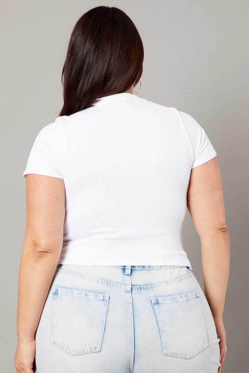 White T Shirt Short Sleeve Crew Neck Seamless for YouandAll Fashion