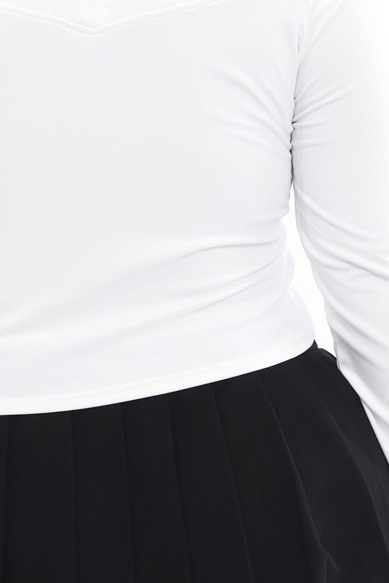 White V Neck Long Sleeve Supersoft for YouandAll Fashion