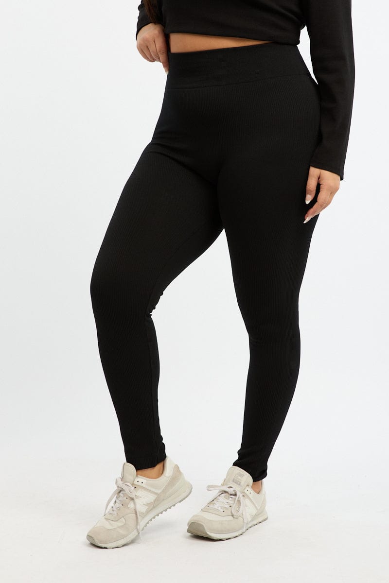 Black Fleece Leggings Seamless for YouandAll Fashion