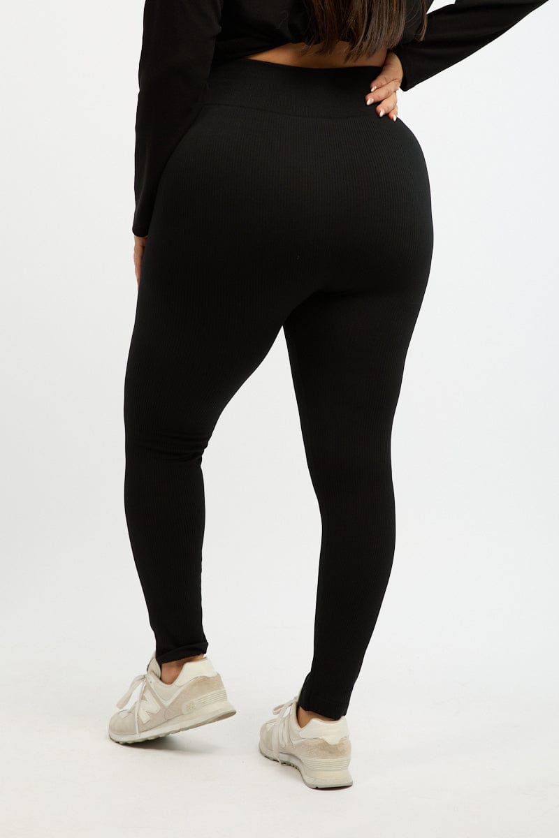 Black Fleece Leggings Seamless for YouandAll Fashion
