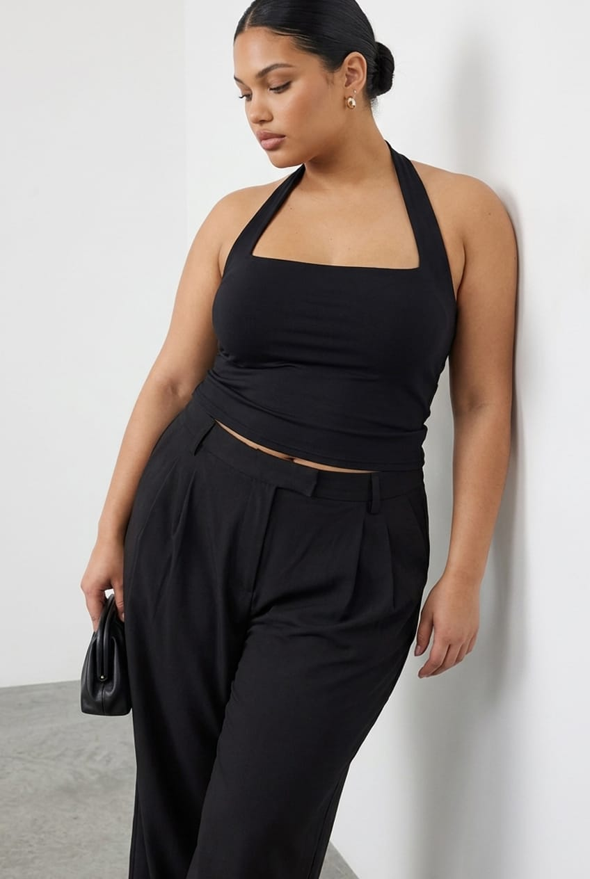 Black Halter Neck Top Supersoft for YouandAll Fashion