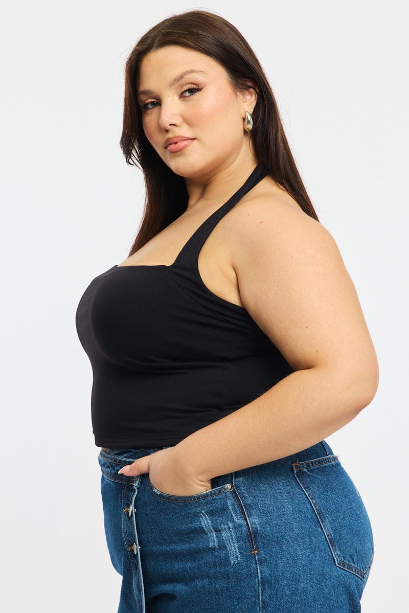 Black Halter Neck Top Supersoft for YouandAll Fashion