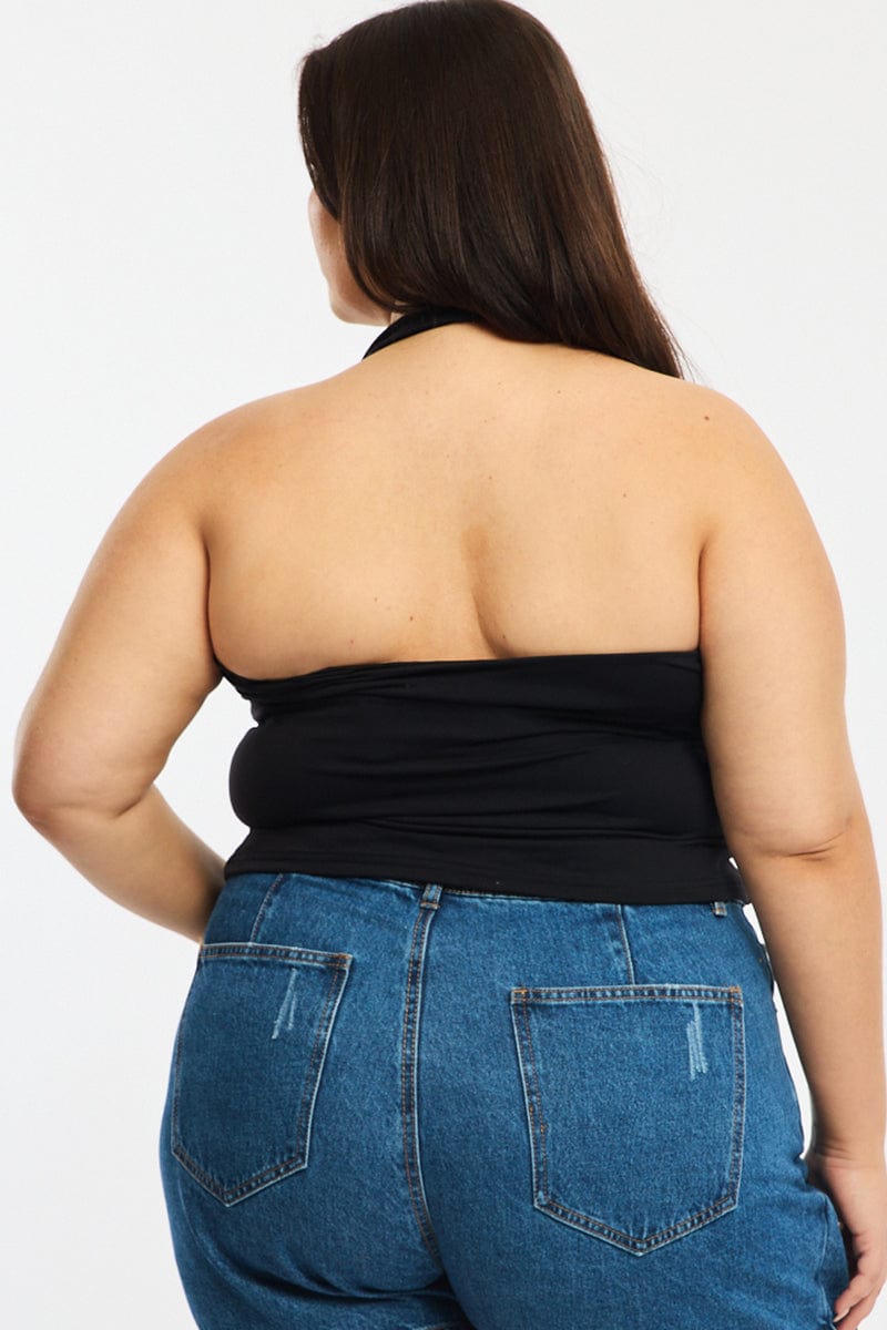 Black Halter Neck Top Supersoft for YouandAll Fashion