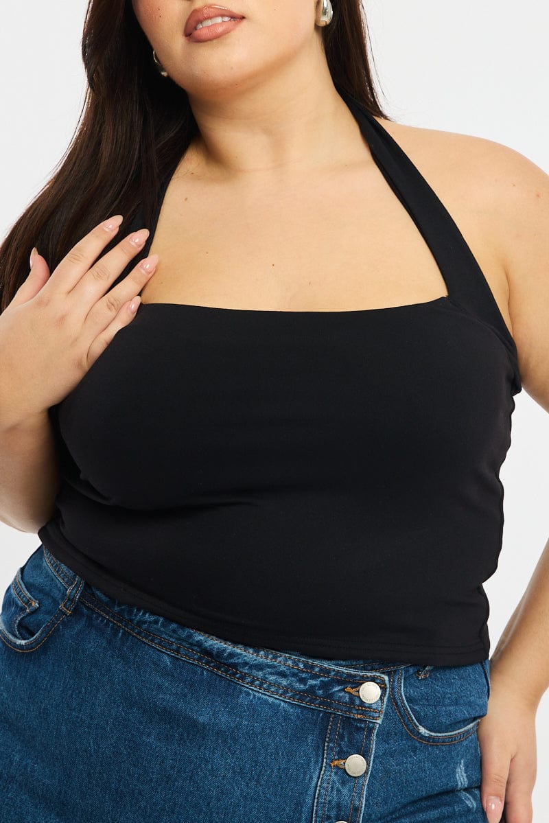 Black Halter Neck Top Supersoft for YouandAll Fashion