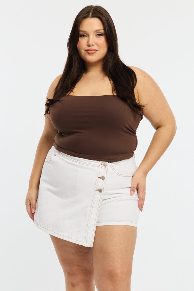 Brown Halter Neck Top Supersoft for YouandAll Fashion