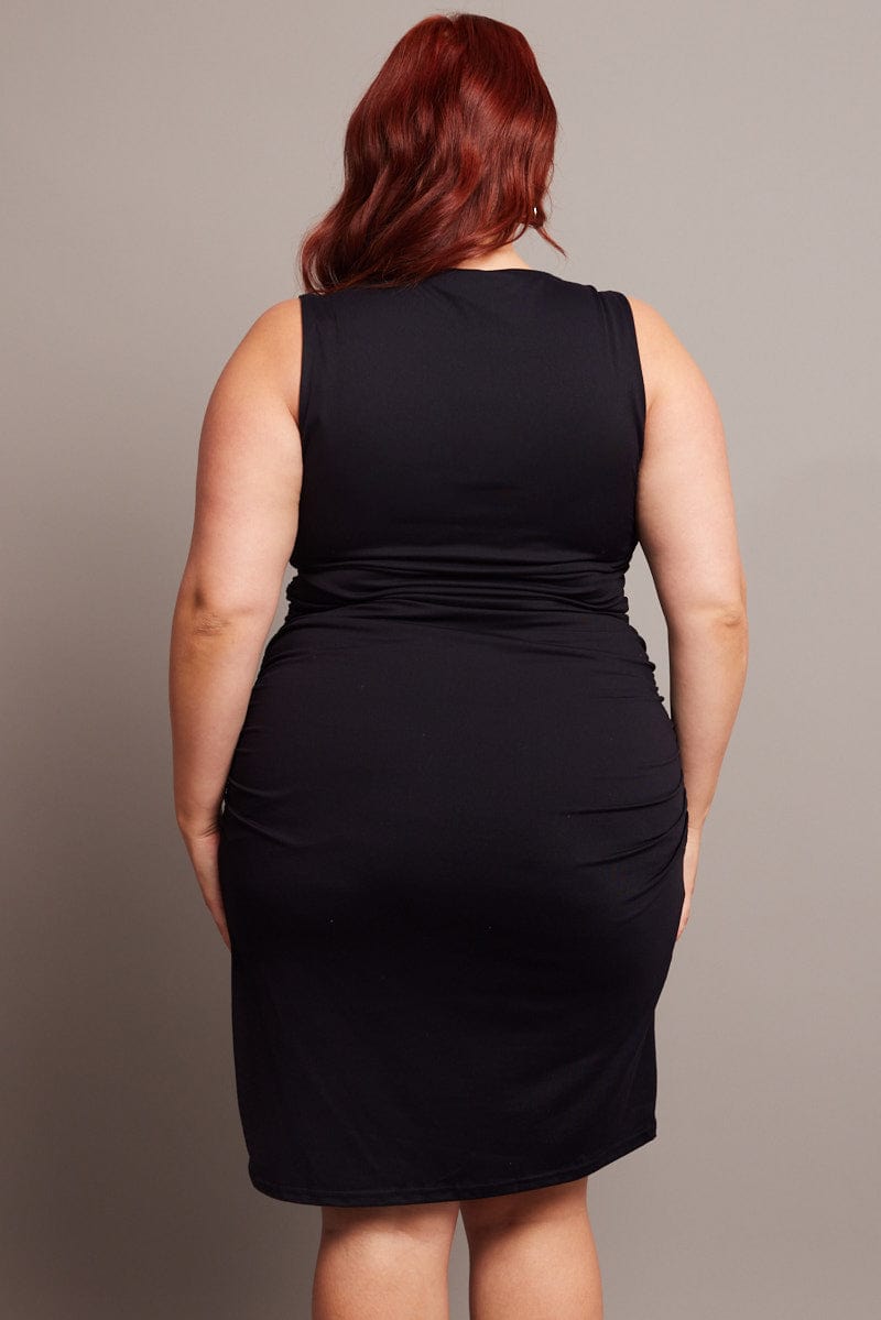 Black Mini Dress Sleeveless Crew Neck Supersoft | You & All Black Mini Dress Sleeveless Crew Neck Supersoft | You & All