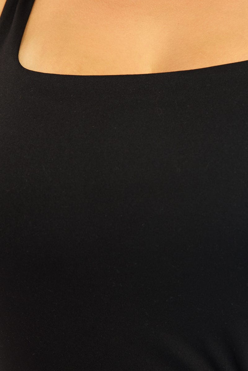 Black Tank Top Scoop Neck for YouandAll Fashion