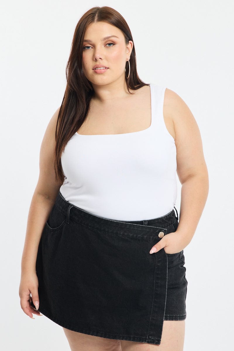 White Tank Top Scoop Neck for YouandAll Fashion