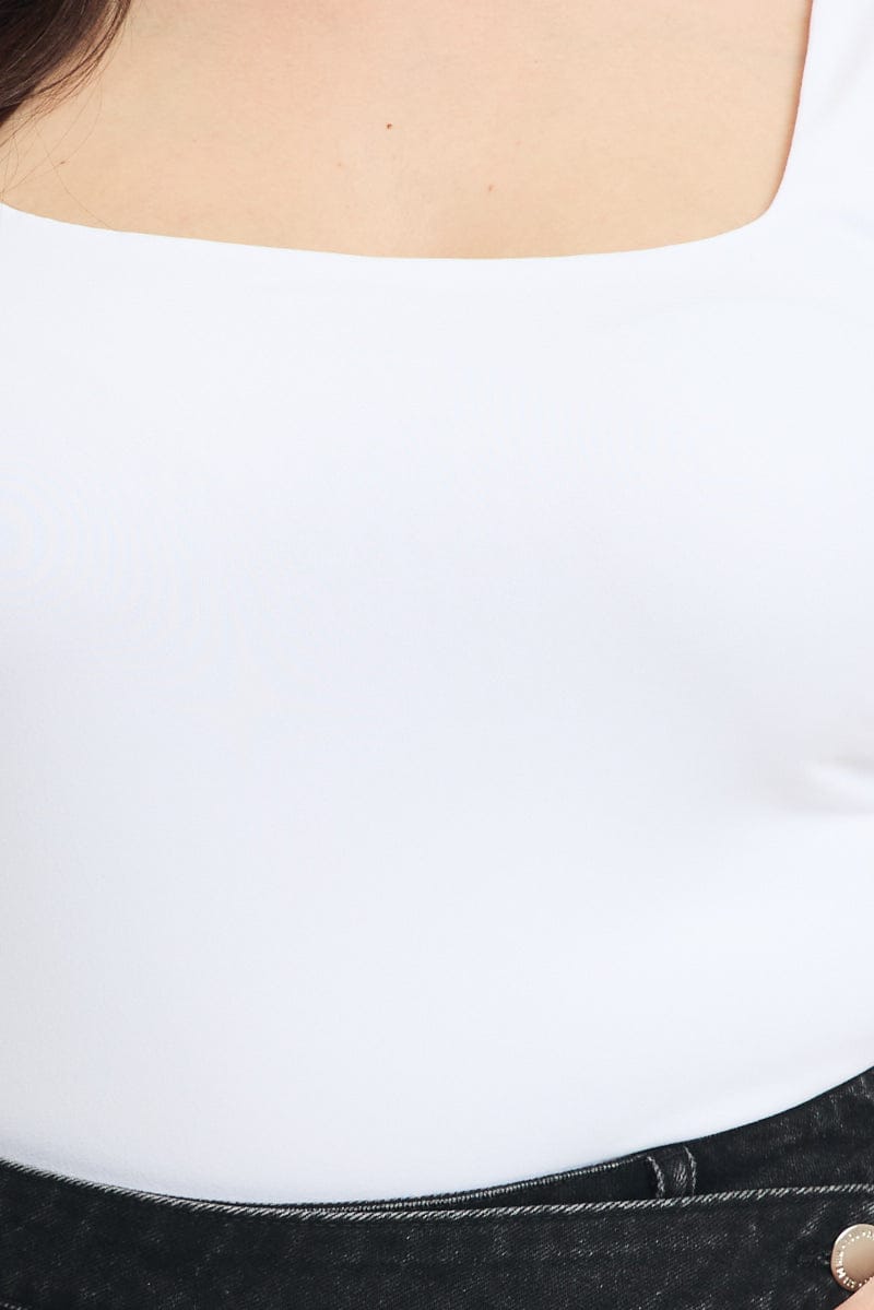 White Tank Top Scoop Neck for YouandAll Fashion