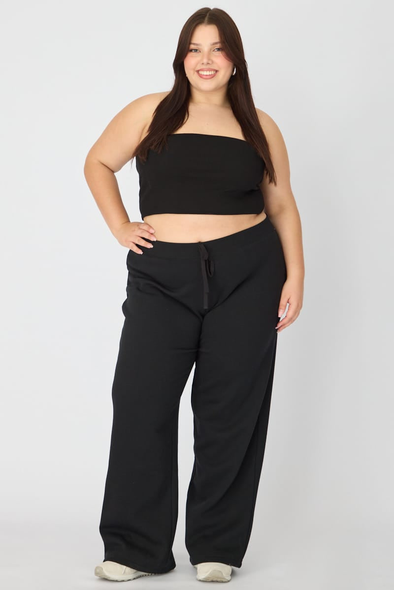 Black Bandeau Top Rib Double Layered for YouandAll Fashion