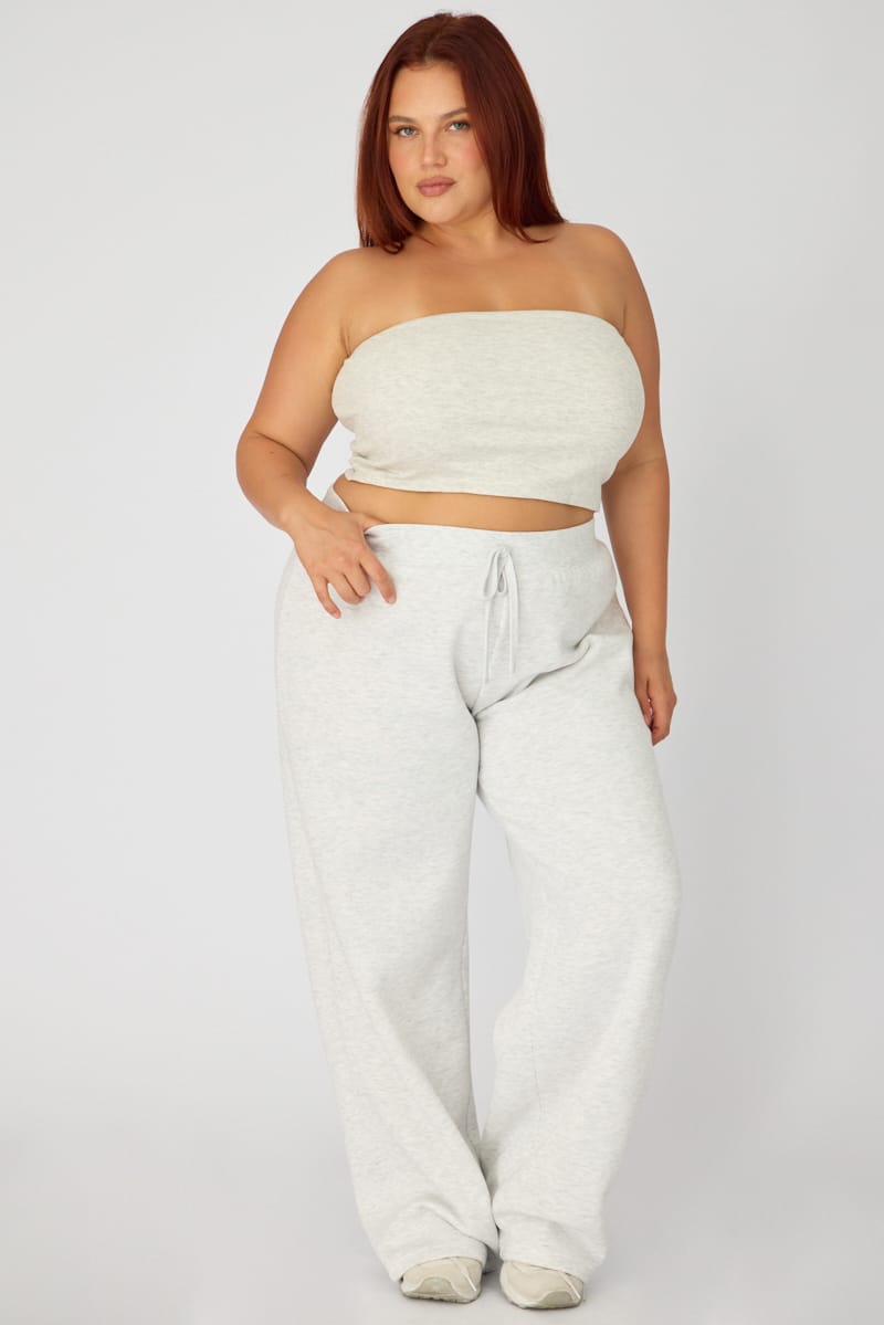 Grey Bandeau Top Rib Double Layered for YouandAll Fashion
