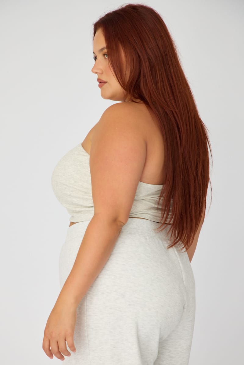Grey Bandeau Top Rib Double Layered for YouandAll Fashion