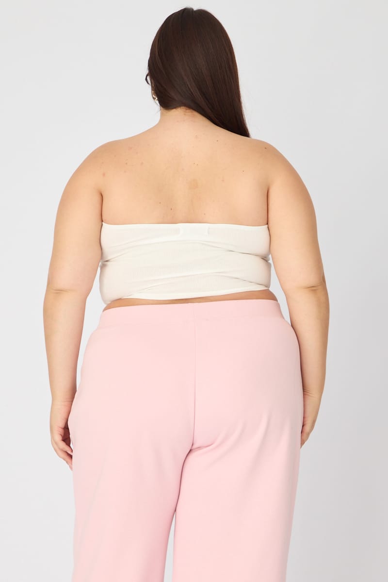 White Bandeau Top Rib Double Layered for YouandAll Fashion
