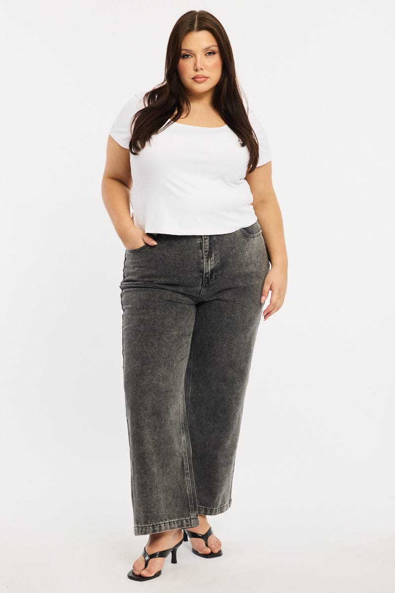 White T-shirt Short Sleeve Scoop Neck for YouandAll Fashion