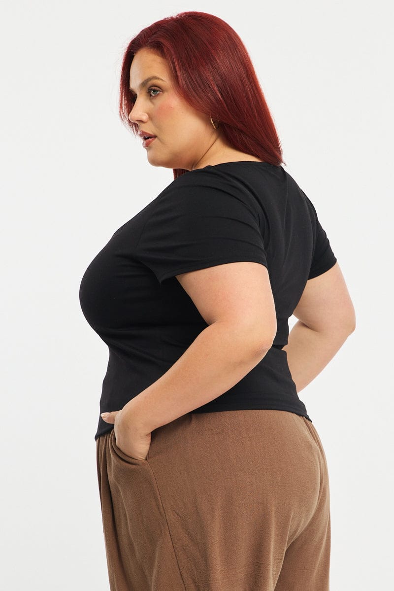Black T-shirt Short Sleeve for YouandAll Fashion