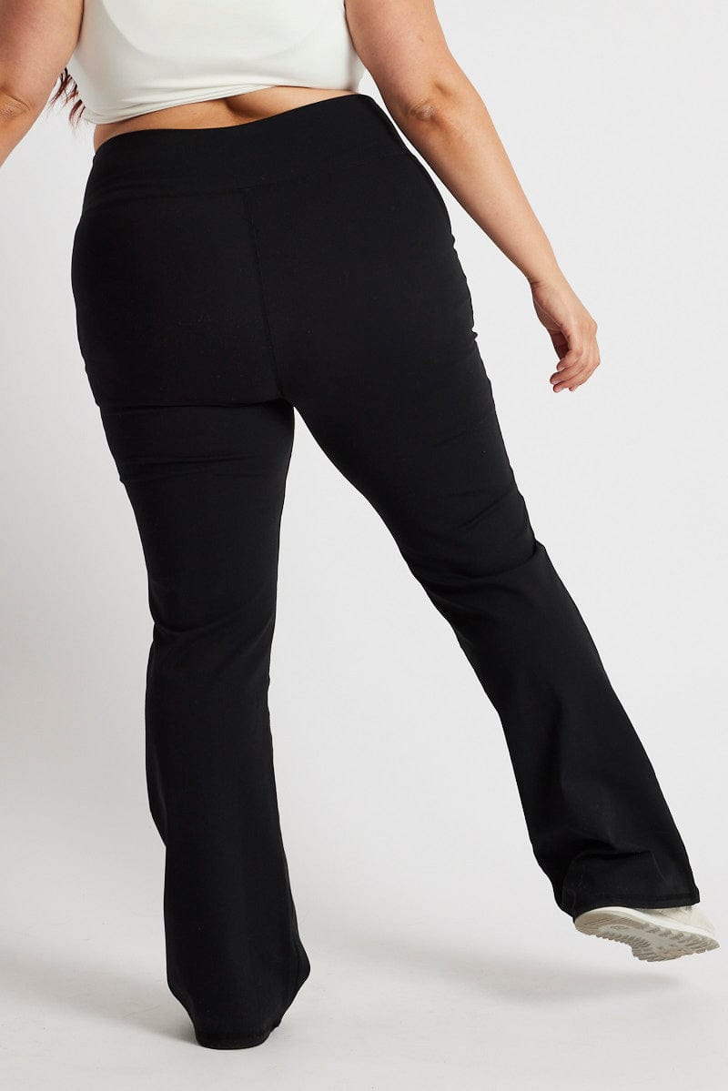 Black Flared Leggings High Rise for YouandAll Fashion