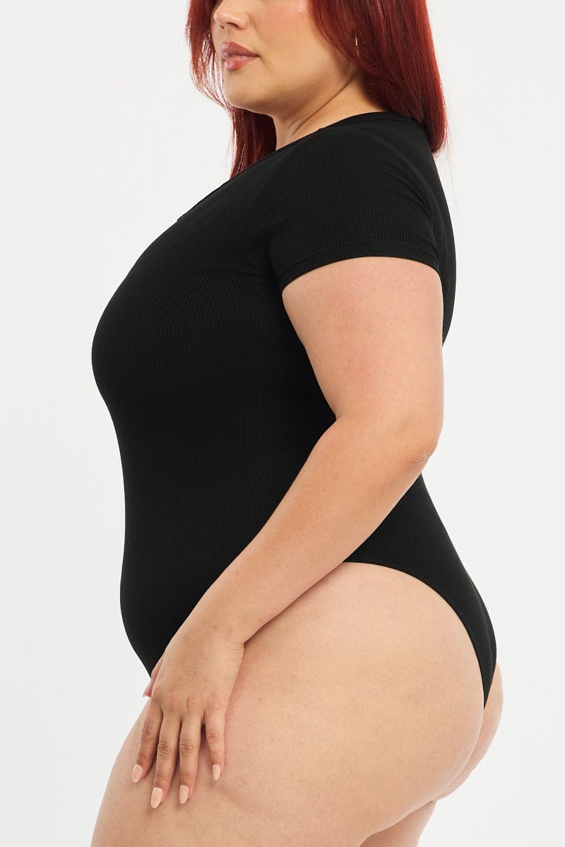 Black Bodysuit Short Sleeve for YouandAll Fashion