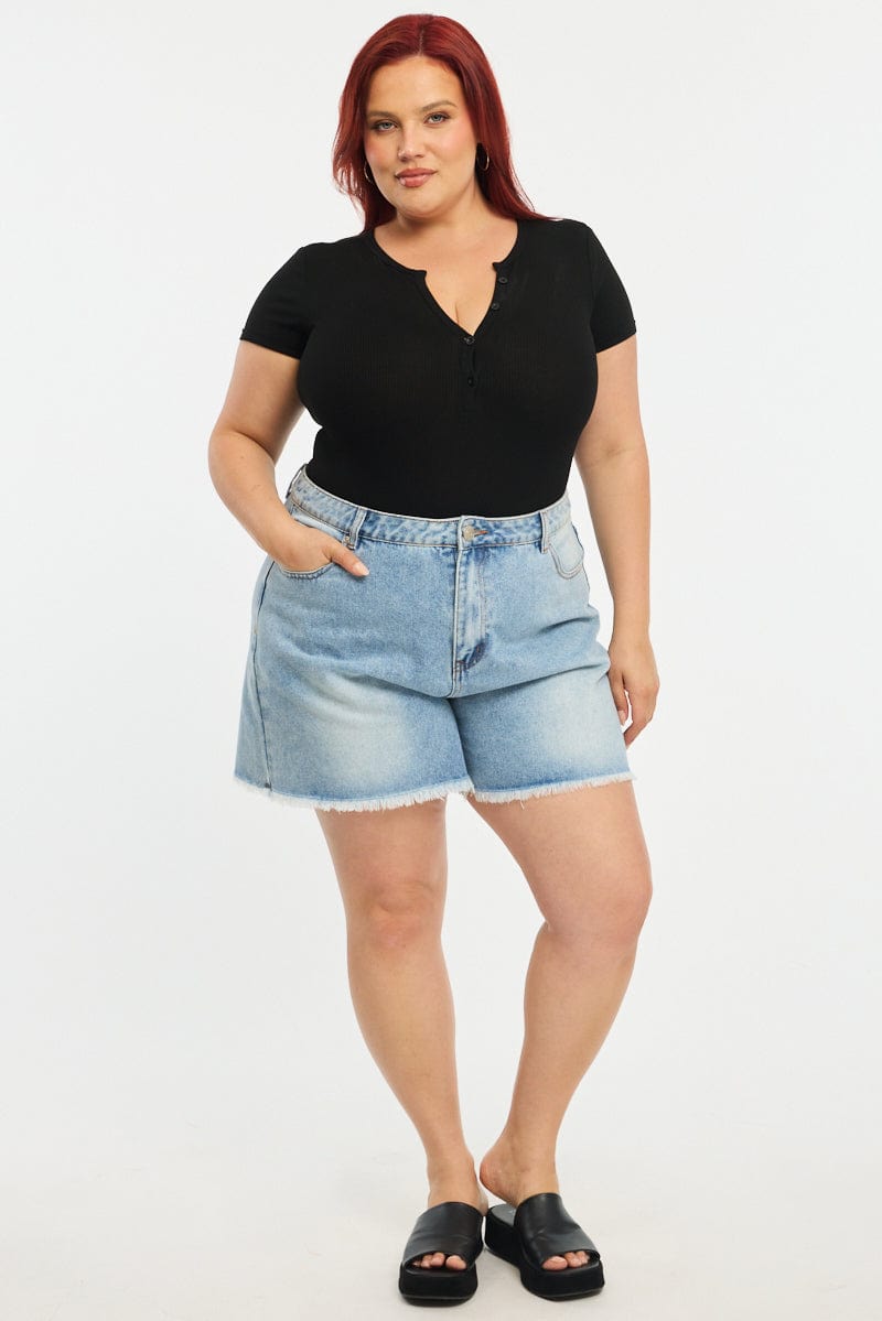 Black Bodysuit Short Sleeve for YouandAll Fashion